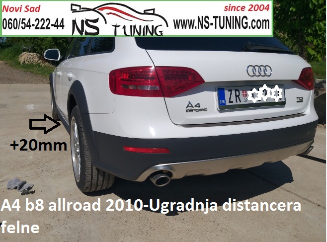audi a4 b8 2008 2009 2010 2011 2012 godiste allroad ugradnja distancera felne 15mm 20mm 5x112 novi sad beograd ns tuning